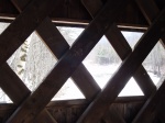 Looking out at the frozen Williams River. 