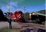 Paul waiting for the train